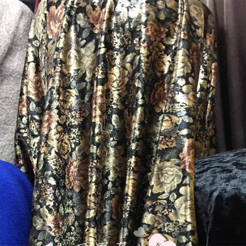 丝光精边弹力丝光绒金丝绒布料连衣裙衫旗袍运动服舞蹈金丝绒面料