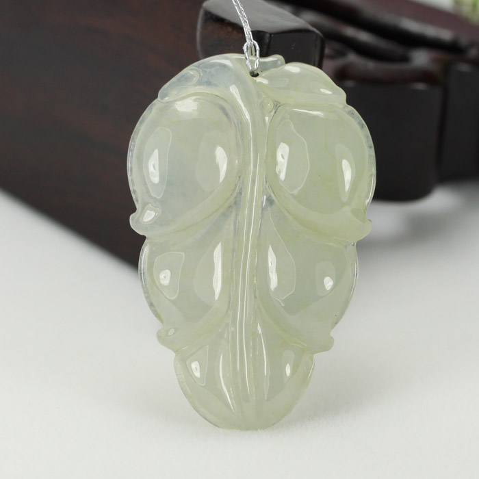 如意a货冰糯种挂件证书缅甸玉