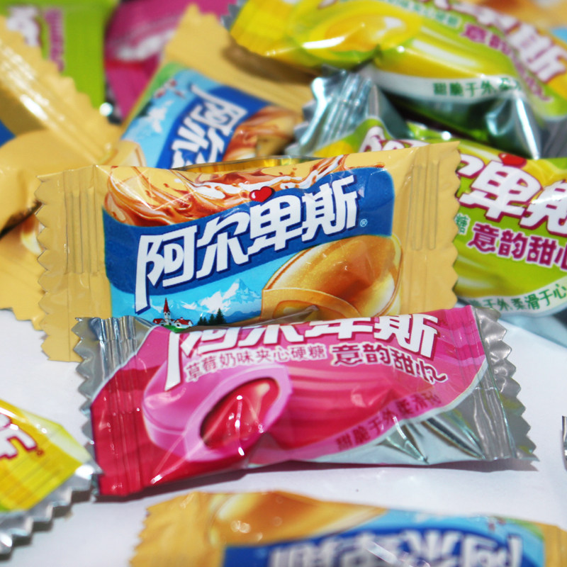 正品阿尔卑斯意韵甜心夹心硬糖混合装500g 结婚喜糖散装糖果