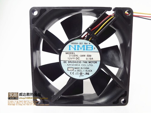 NMB 8020 12V 0.19A 3108NL-04W-B39 8CM/厘米 CPU机箱服务器风扇