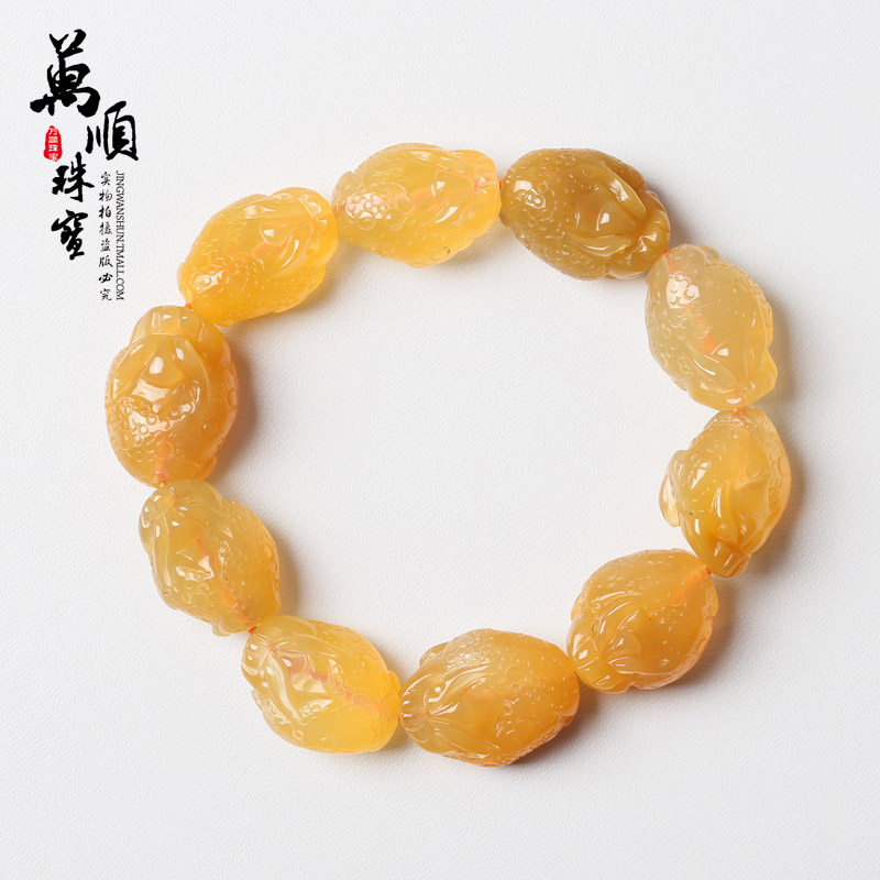 晶万顺黄兔毛金蟾手链天然水晶手串男女款水晶礼品新年礼物三足蟾
