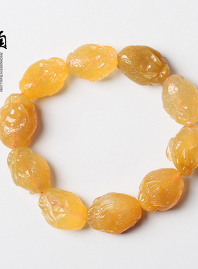 晶万顺黄兔毛金蟾新年三足手链