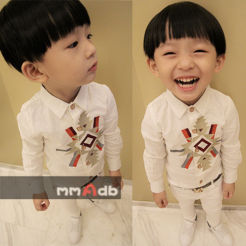 Chemise enfant à manche longue en lin - Ref 2083284 Image 1