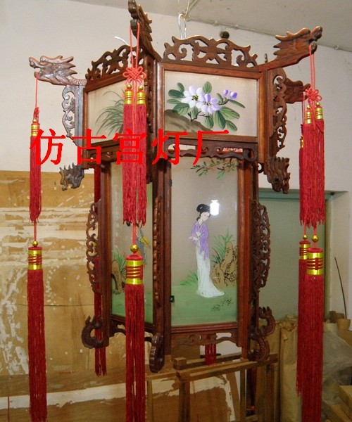 仿古宫灯中式宫灯中式灯具古典宫灯手绘木制宫灯客厅/红木精雕