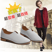 2015 new wave British fashion in the summer with small round head low shoes casual shoes with suede students set foot