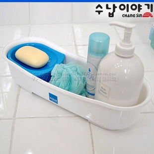 韩国进口 浴室收纳盒整理盒浴具多用收纳整理盒浴具篮 WAVE昌信