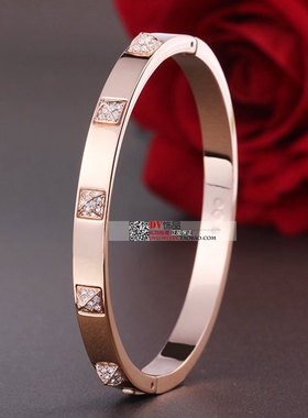 奥地利镶钻白金色手环