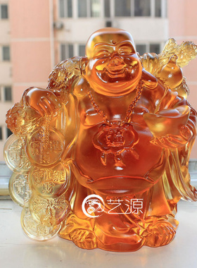 琉璃弥勒佛开业乔迁酒柜装饰品