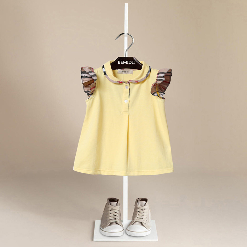 夏装新款出口品牌童装女童纯棉透气连衣裙小飞袖翻领婴儿幼儿裙子,童装/婴儿装/亲子装,连衣裙,淘宝优惠券,粉丝福利购,淘宝优惠卷