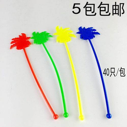 【品名】椰树调酒棒 【长度】20.5cm 【颜色】彩色（混装） 【包装】30支/包  10包/箱