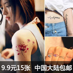 9.9元中国大陆包邮 纹身贴 男女防水纹身贴纸 个性仿真刺青贴