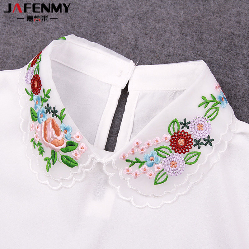 彩色绣花双层衬衣领装饰假领子 女 衬衫韩国百搭假领春秋冬季白色