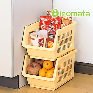 日本进口inomata 叠加式收纳筐 厨房整理架水果蔬菜收纳篮 置物箱