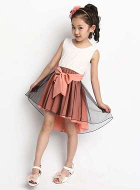 童装女童夏装2019新款韩版中大童蕾丝背心燕尾连衣裙儿童公主裙子