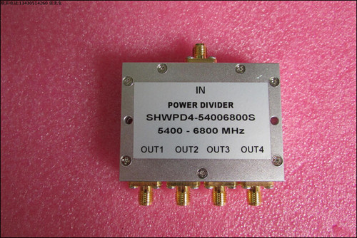 5400-6800MHz 10W SMA RF 射频同轴4路 一分四功分器 频率可定制 厂家承若质量保修1年，请放心购买 型号：SHWPD4-54006800S 50欧姆 一分四 6dB 功分器