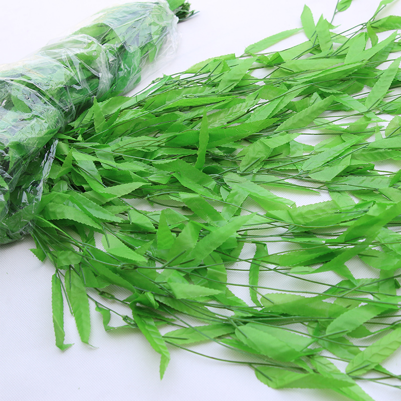 大柳叶藤条竹叶条墙壁阳台窗口装饰仿真绿叶藤大柳条柳树叶