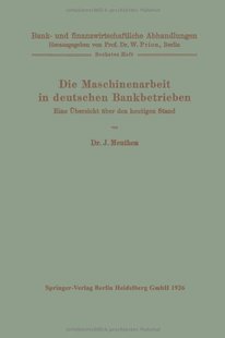 预订 Deutschen Die Ban... Maschinenarbeit