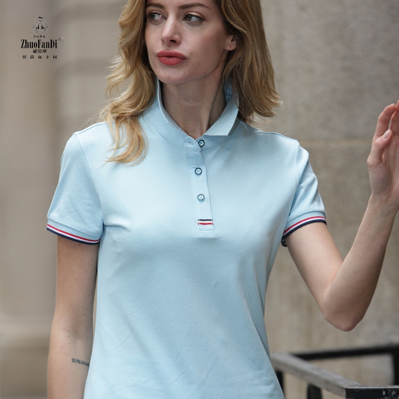 蚕丝棉珠地POLO衫女士衣服