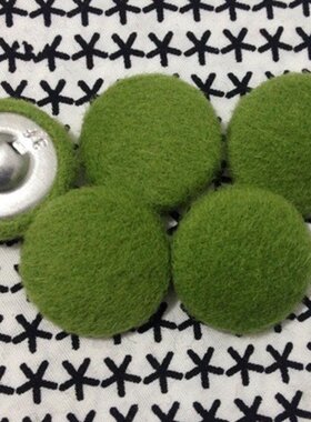 纽扣翠绿色羊绒包布扣 呢大衣风衣钮扣子 配件辅料 DIY手工布艺