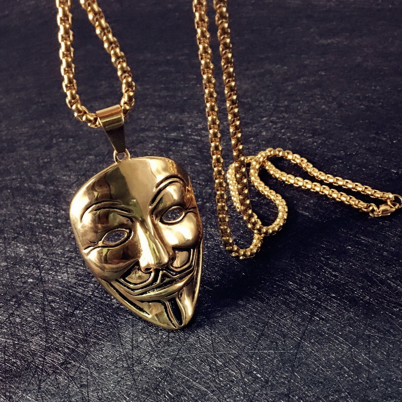 欧美电影面具韩版钛钢挂件项链