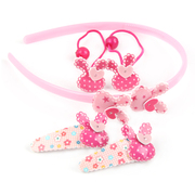 Baojing girls hair accessories headband set rabbit hair band headband hairpin rope jewelry tiara