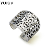 YUKI men''s exaggerated Thai silver finger ring fashion 925 Silver ring vintage silver ring empty child health General