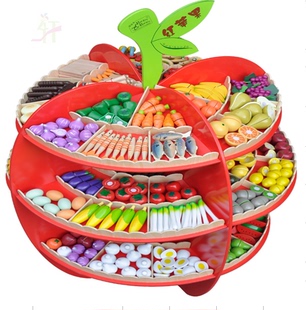 红苹果系列过家家玩具蔬菜水果鱼类禽蛋牛奶仿真过家家实木玩具