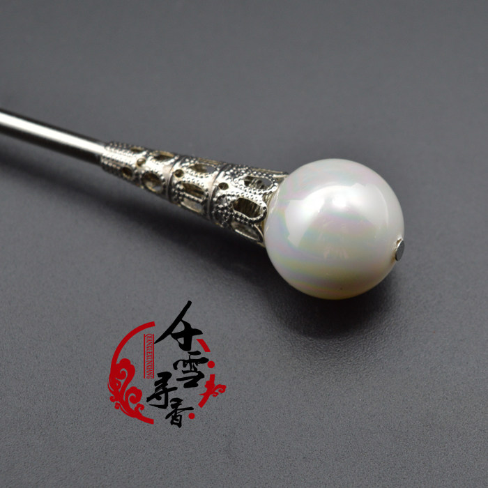 千雪寻香 古代发簪盘发簪子古典古装头饰发饰 手工古风贝壳珍珠叉