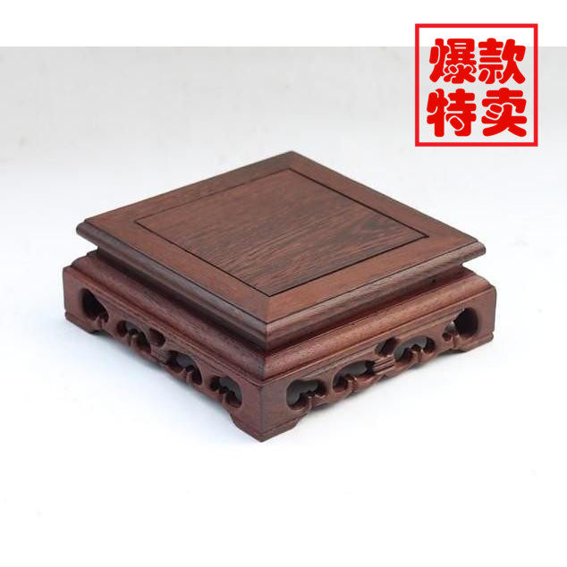 包邮鸡翅木方形红木底座定制实木雕刻家居佛像花瓶奇石工艺品摆件