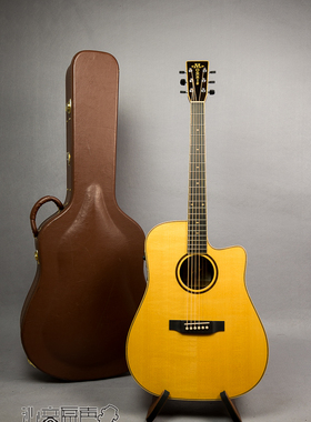 Morris TF151G 巴西玫瑰木背侧 电箱手工吉他