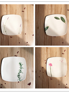 LAAMYS井上惠美合作YAMA.KA 出口陶瓷碗盘 方碟子沙拉盘 水果碗碟