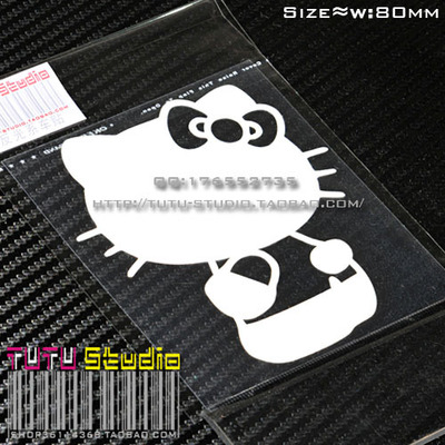 TUTUART卡通猫咪车身反光贴