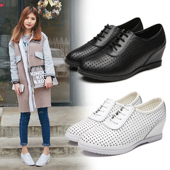 Yi Mei Jiao in the spring of 2016 new high cut women's shoes leather strap with deep mouth shoe flats