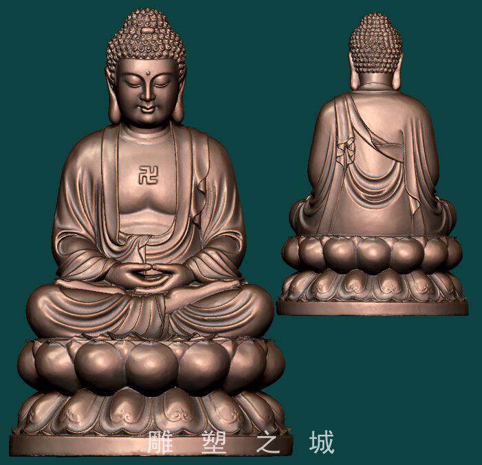 圆雕图 三维立体图 3d打印机模型 stl文件 释迦牟尼佛主