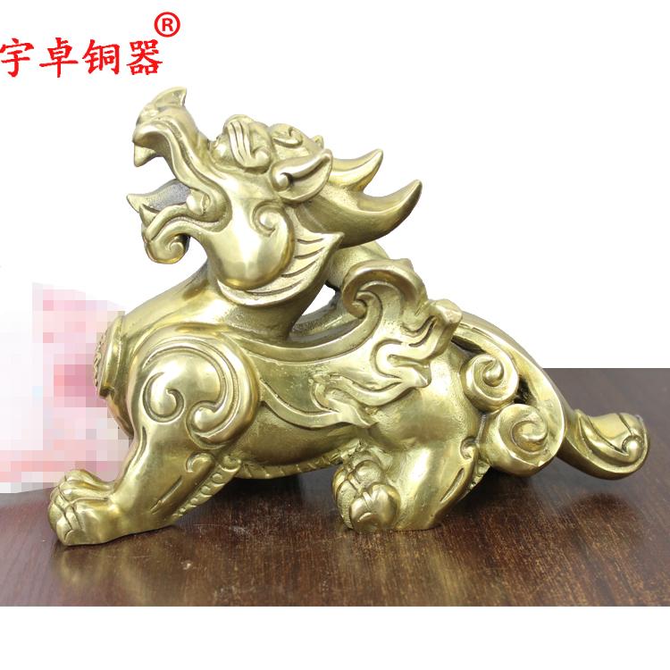 宇卓铜器 纯铜貔貅家居装饰工艺品摆件黄铜貔貅皮丘