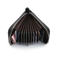 Thẻ gói da nam và nữ dây kéo da Châu Âu và Mỹ cá tính đa thẻ tín dụng máy tính bảng accordion thay đổi đa chức năng - Chủ thẻ ví nam gucci