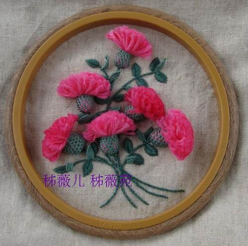 秭薇苑免画图DMC绣线手工欧式刺绣DIY料包蓟花 视频教