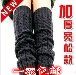 麻花小腿袜保暖护腿毛线袜套学生护膝女jk堆堆袜针织日系中筒袜子
