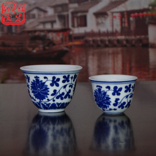 复古袖珍小陶瓷器酒杯酒盅酒具白杯子家用怀旧老款高度白酒烈酒杯