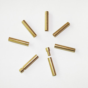 空竹杆用铜头,侧穿孔,螺丝扣,