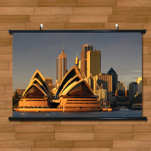 悉尼歌剧院唯美黄昏金色海报挂画有框画世界风景玄关装饰画无框画