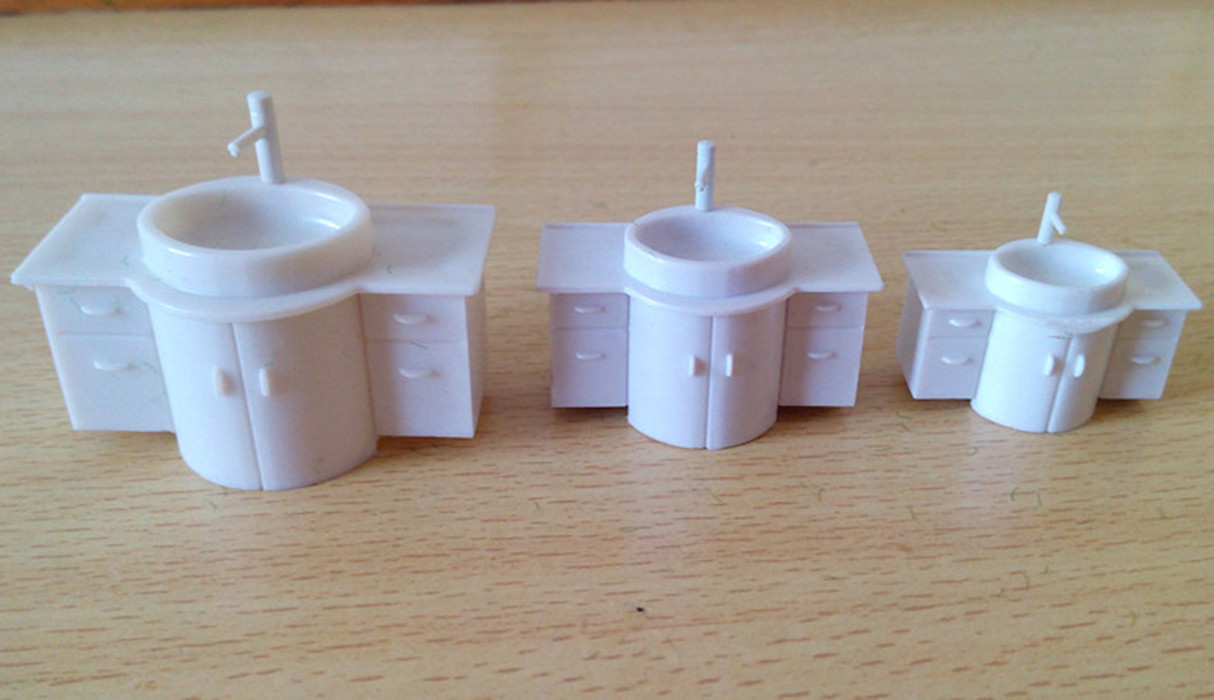 建筑模型材料/DIY模型/室内家具/剖面/柜式洗手盆 一体无需拼装