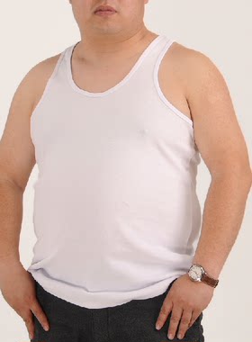 胖子男士纯棉宽松夏季大码背心