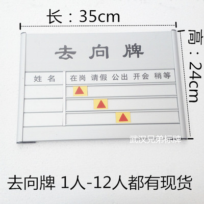 铝合金去向牌科室牌工作人员岗位去向牌值班人员去向牌病房公告栏