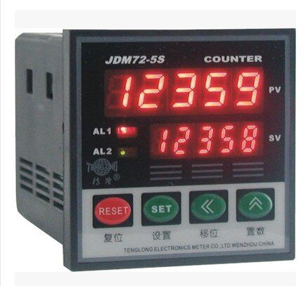 高精度智能计米器 JDM72-5S 双排显示计数器长度控制器可配计米轮