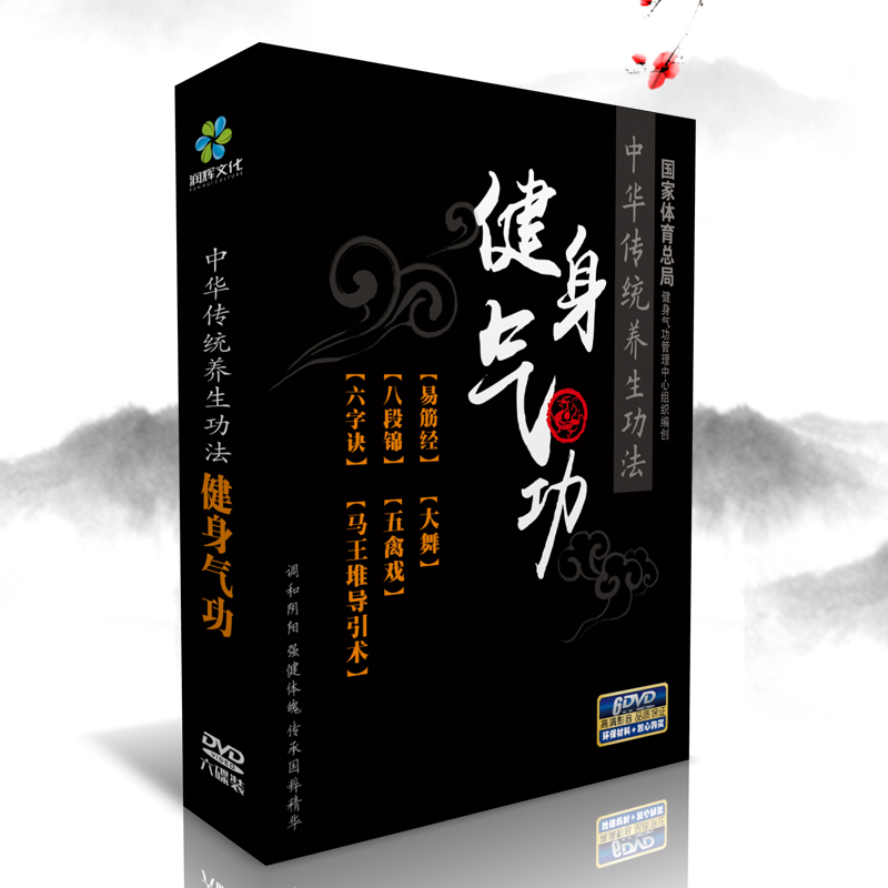 正版 健身气功 养生功法 视频讲解教学6DVD光盘光碟 张琦 贾桂君