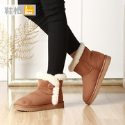 New ladies shoe shoebox2015 winter snow boots flat round head thick keep warm short boot women