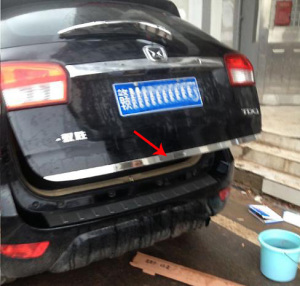 江铃驭胜尾门饰条 S350专用后备箱下边贴 不锈钢后尾箱门改装亮条