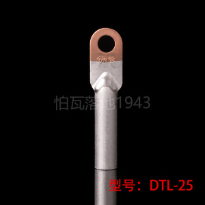 国标 DTL堵油式铜铝接头 DTL-25MM2(平方) 铜铝鼻子 铜铝接线端子