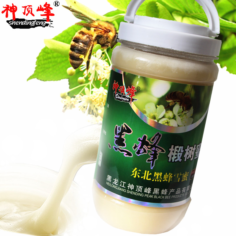 神顶峰 东北黑蜂椴树雪蜜白蜜蜂蜜传统滋补营养食品特产1公斤包邮